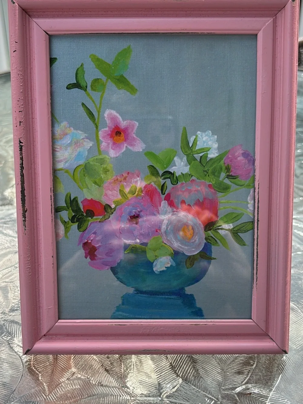 Framed Pink Floral Art Print